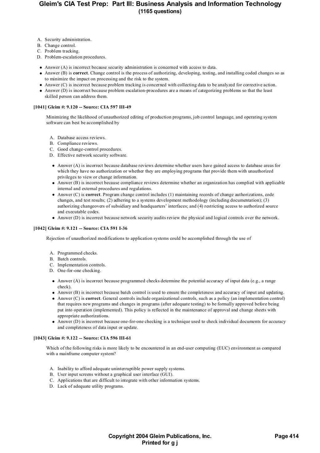 IIA-CIA-Part3関連受験参考書