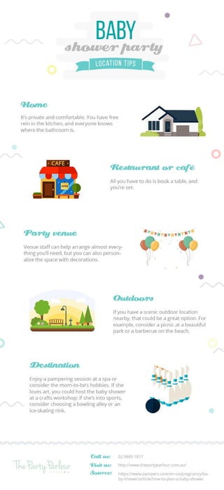 Party parlour   baby shower party location tips