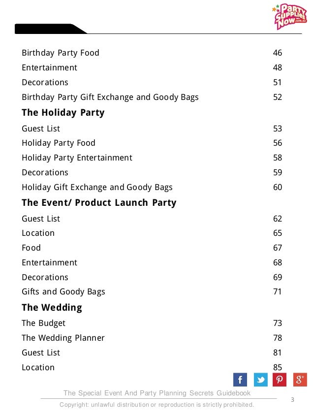 party planning secrets revealed e book