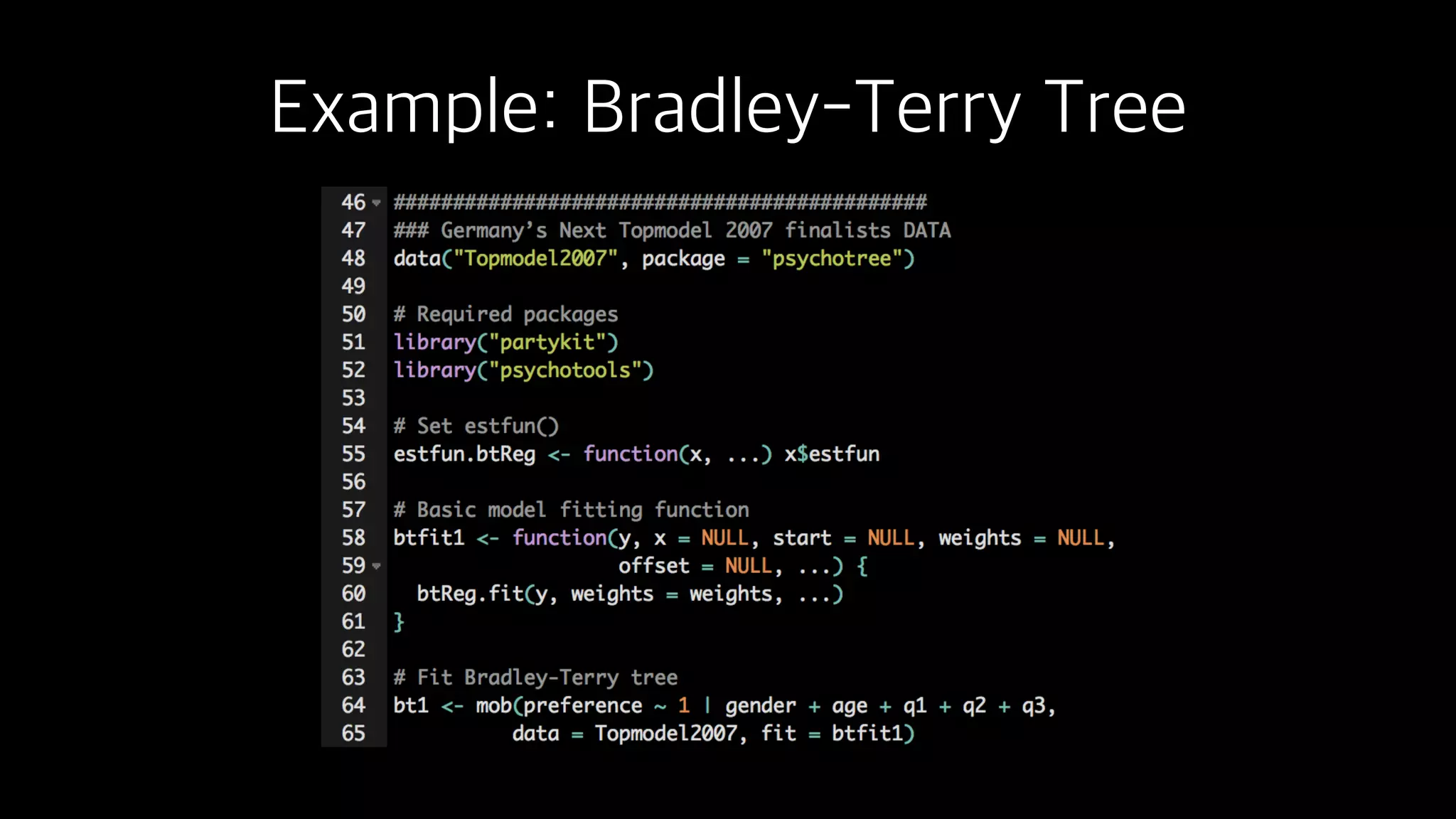 Example: Bradley-Terry Tree
 