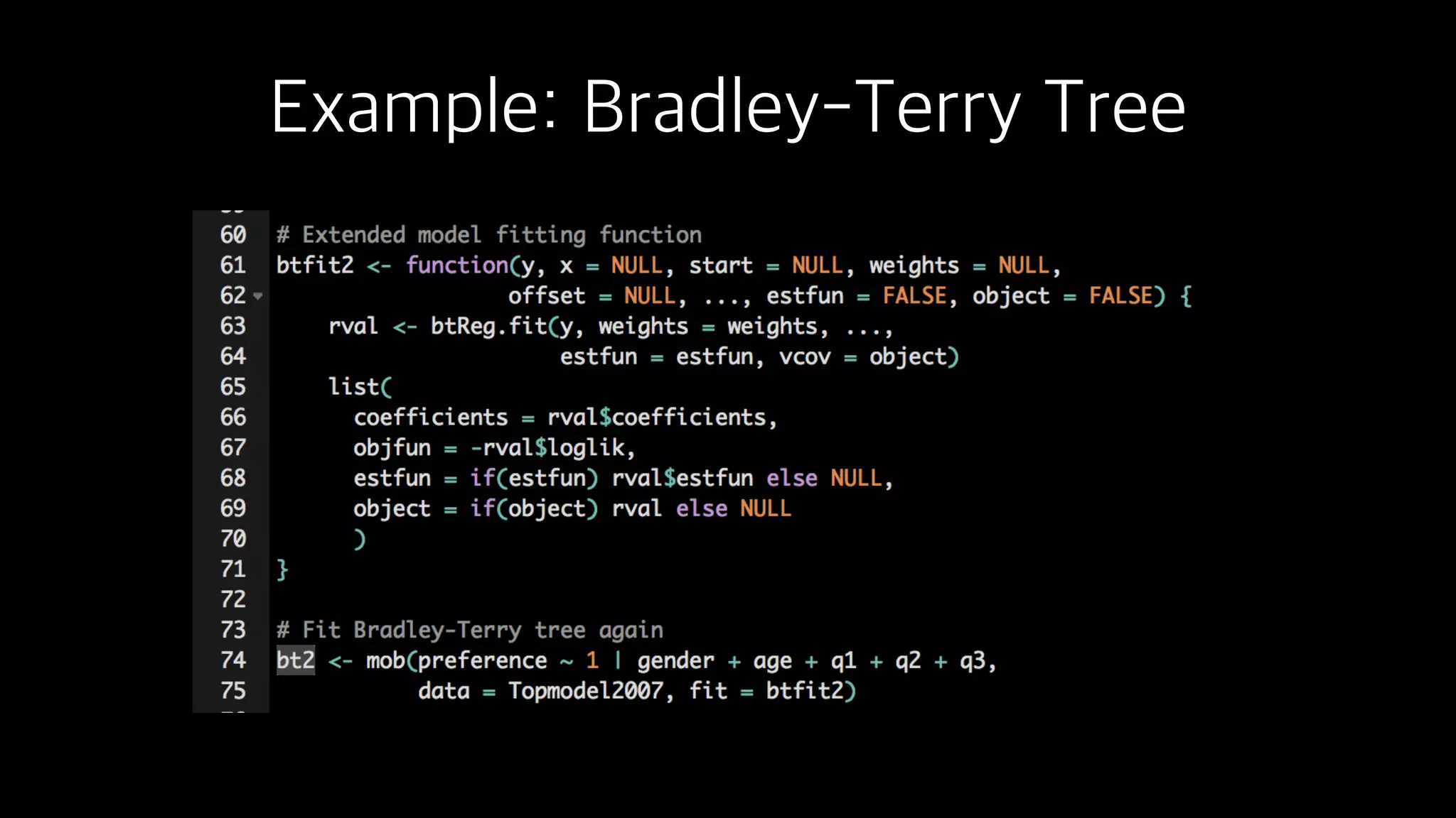 Example: Bradley-Terry Tree
 