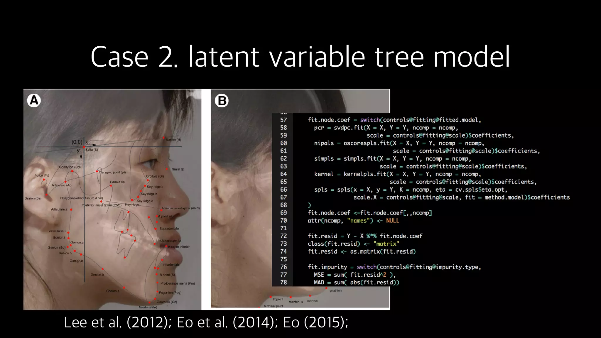 Case 2. latent variable tree model
Lee et al. (2012); Eo et al. (2014); Eo (2015);
 