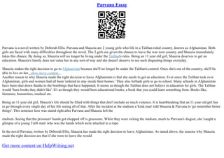 Parvana Essay | PPT