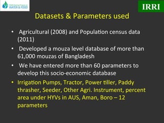 Potential technology adoption: Index for improved targeting: A village level proxy assessment using the past adoption rates of agricultural technologies