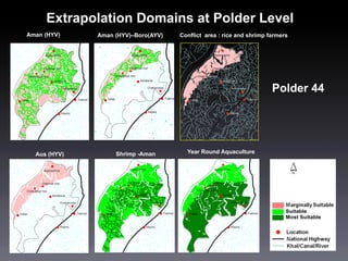 Extrapolation Domains at Polder Level
Aman (HYV) Conflict area : rice and shrimp farmersAman (HYV)–Boro(AYV)
Year Round Aq...