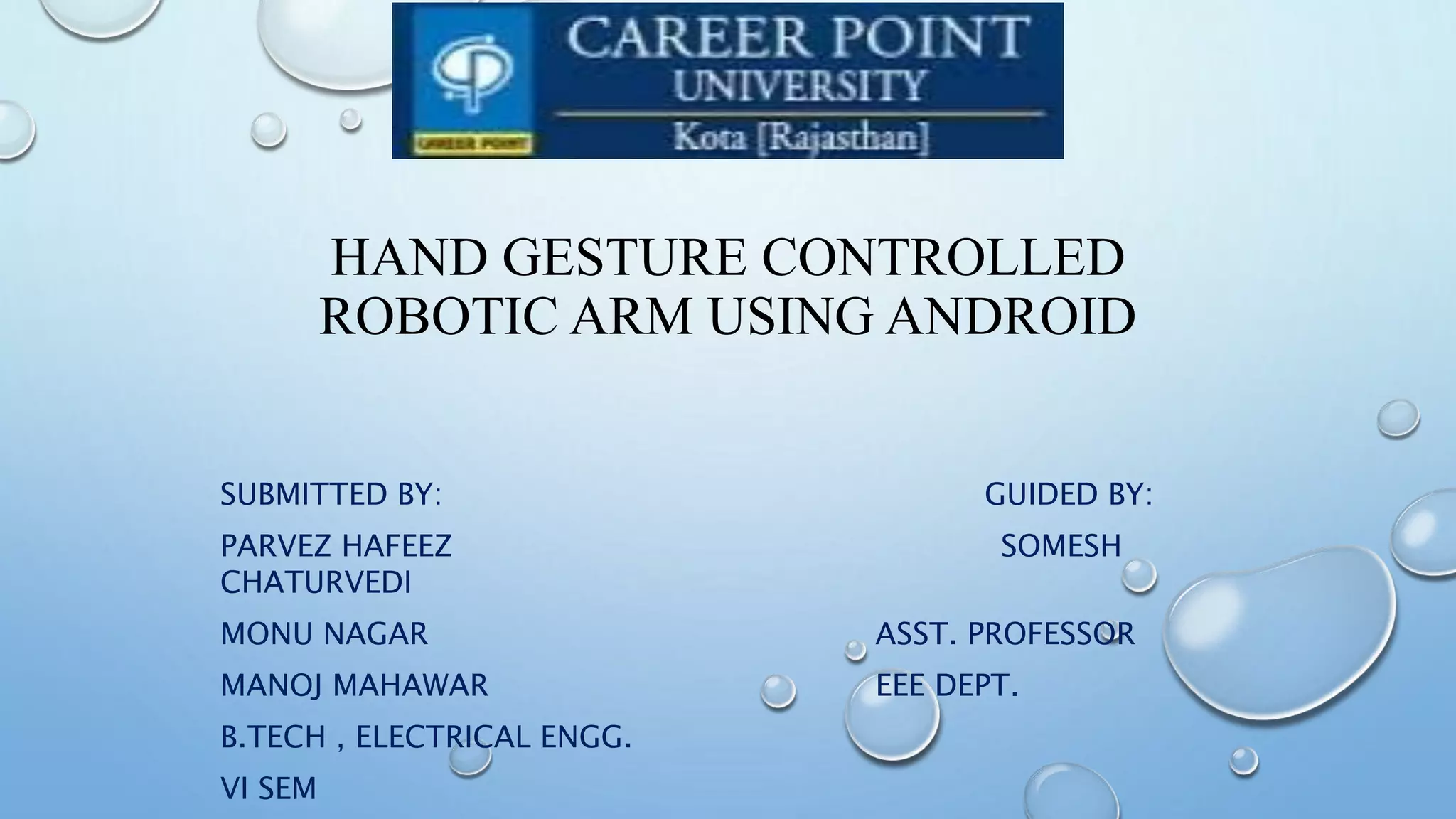 Hand Gesture controlled Robotic Arm | Android | Arduino | PPTX | Radio ...