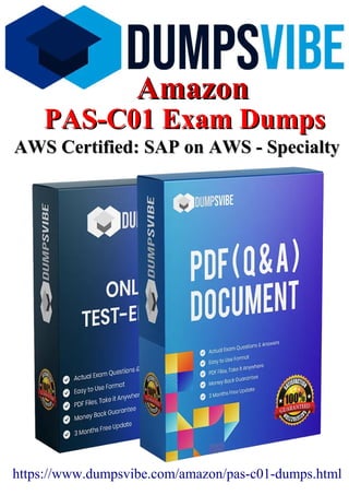 Amazon
Amazon
PAS-C01 Exam Dumps
PAS-C01 Exam Dumps
AWS Certified: SAP on AWS - Specialty
AWS Certified: SAP on AWS - Specialty
https://www.dumpsvibe.com/amazon/pas-c01-dumps.html
 