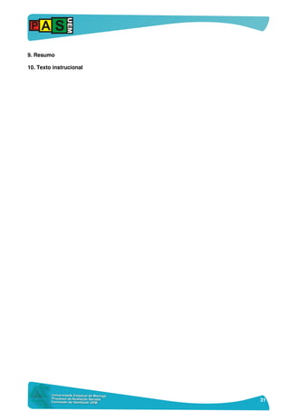 31
9. Resumo
10. Texto instrucional
 
