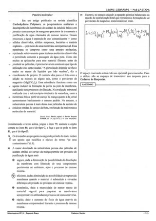 Gabarito PAS 2, subprograma 2014, caderno Bernini