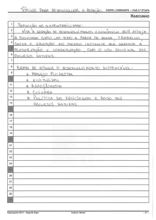Gabarito PAS 2, subprograma 2014, caderno Bernini