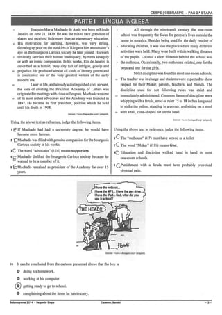 Gabarito PAS 2, subprograma 2014, caderno Bernini