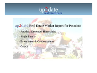 up 2 date realestate.com up 2 date  Real Estate Market Report for Pasadena  ,[object Object],[object Object],[object Object],[object Object]