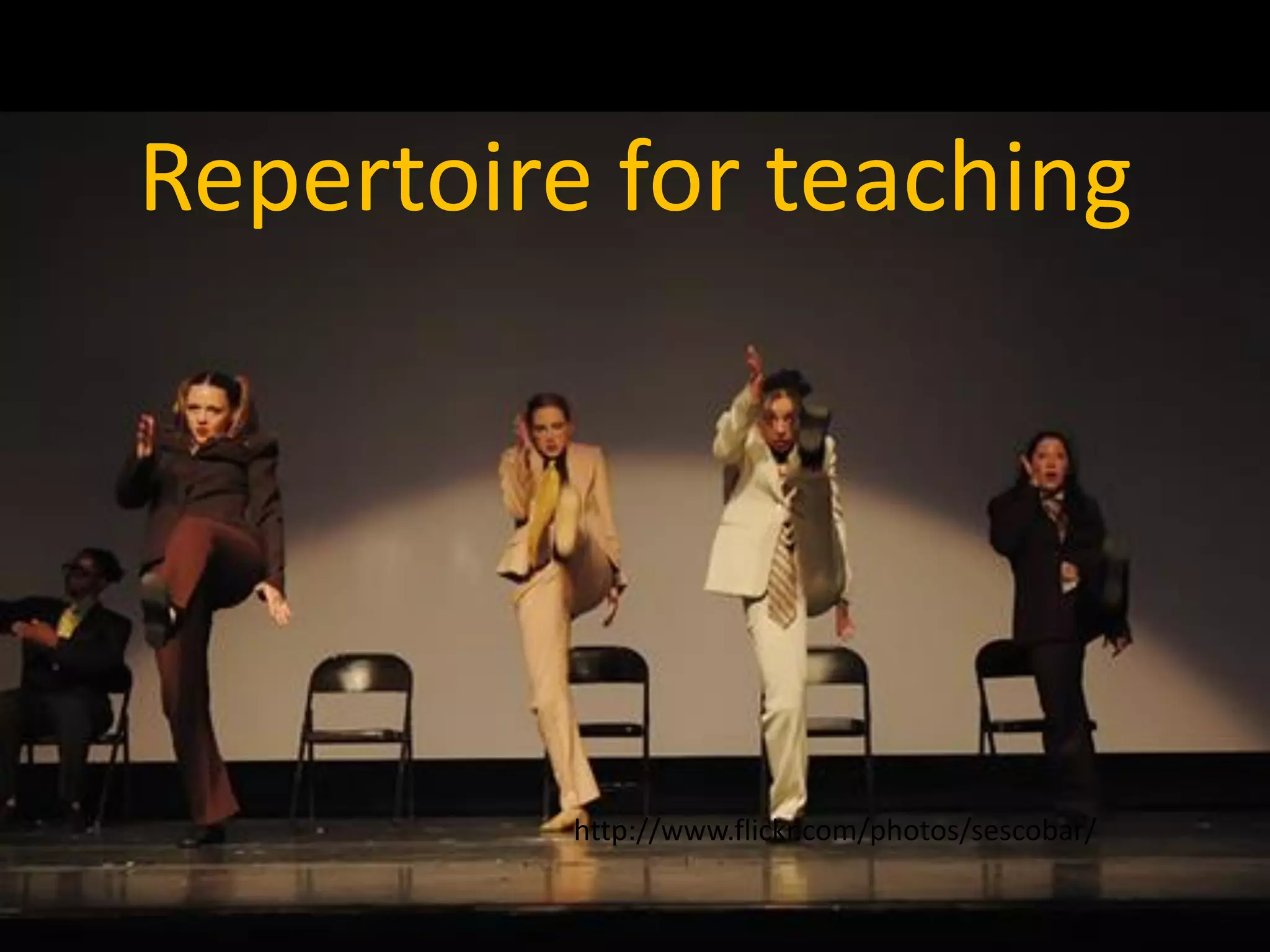 http://www.flickr.com/photos/sescobar/ 
Repertoire for teaching  