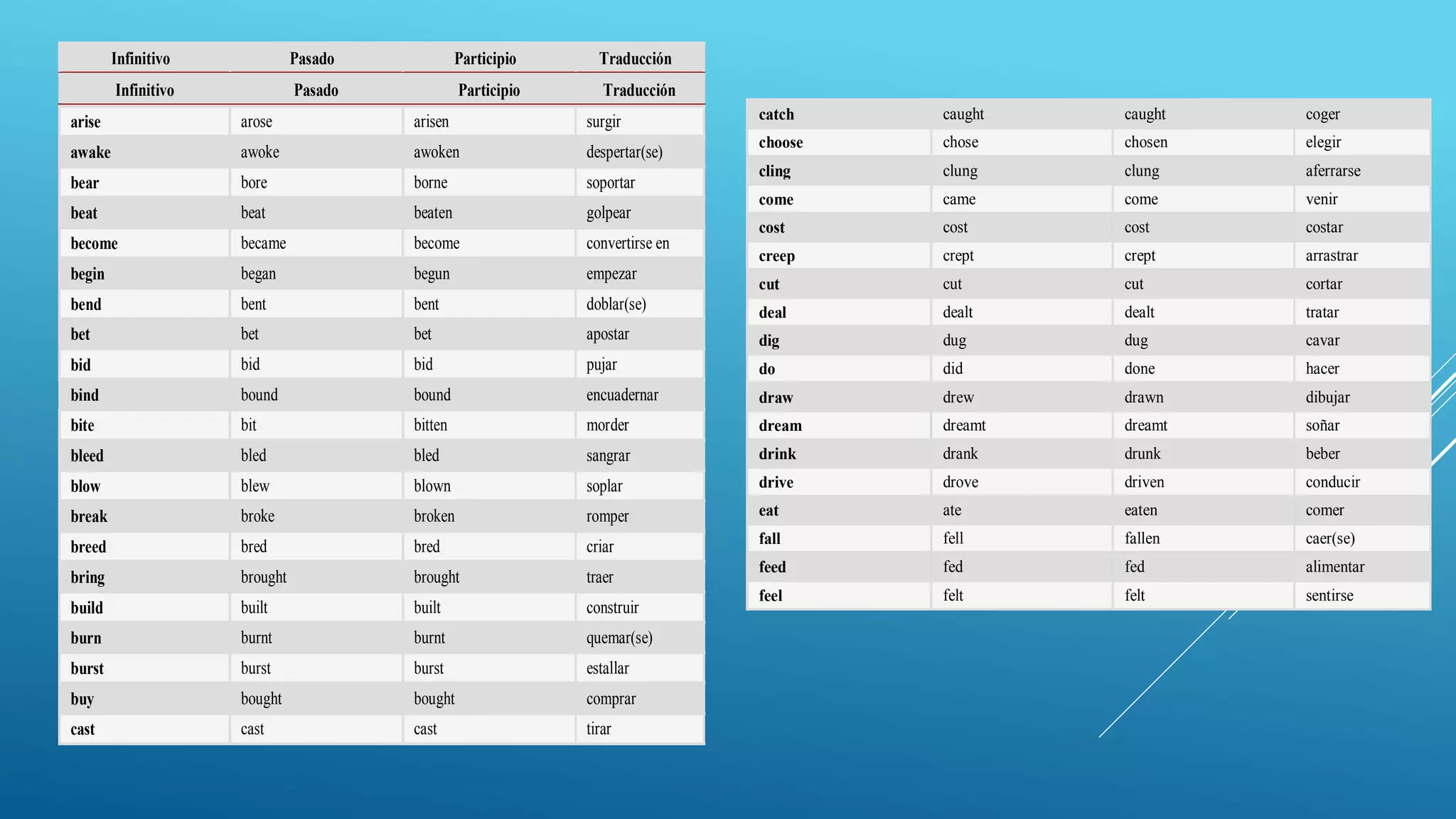 Cast Image Verb Pasado simple verbo auxiliar did | PPTX
