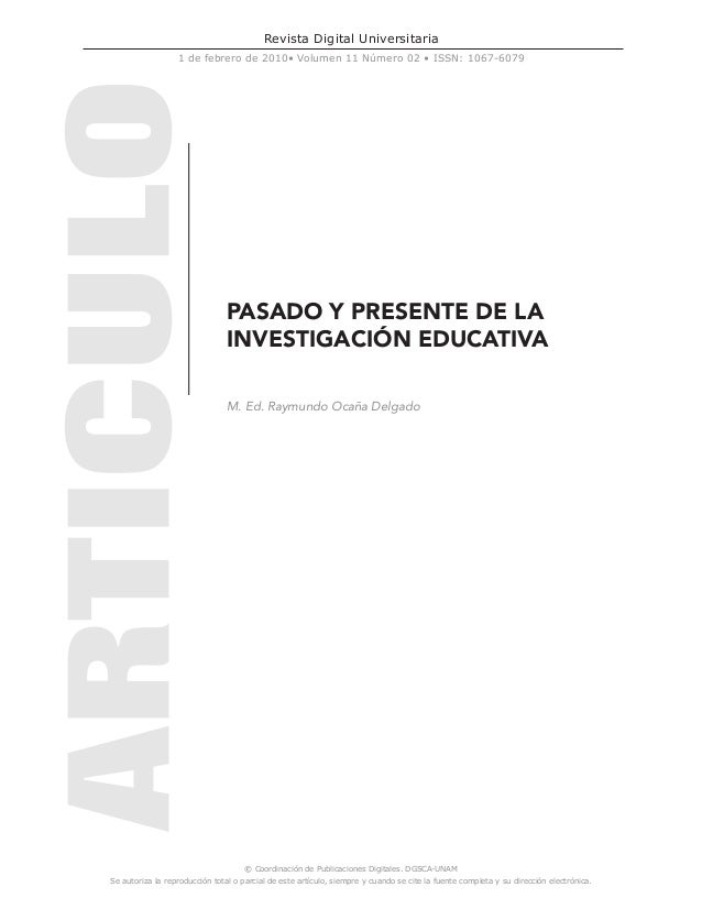 Pasado y presente de la investigacion educativa