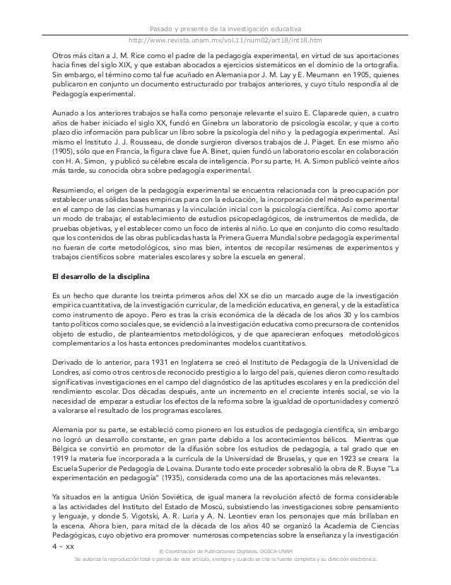 Pasado y presente de la investigacion educativa