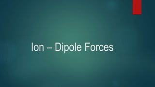 Ion – Dipole Forces
 