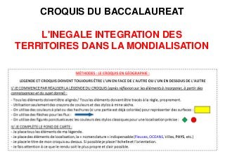 CROQUIS DU BACCALAUREAT
L'INEGALE INTEGRATION DES
TERRITOIRES DANS LA MONDIALISATION
 