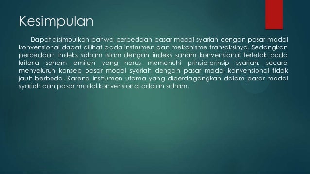 Pasar Modal Konvensional Dan Syariah