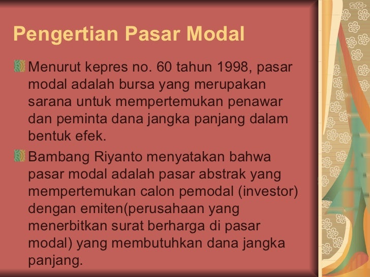 Pasar Modal Syari Ah