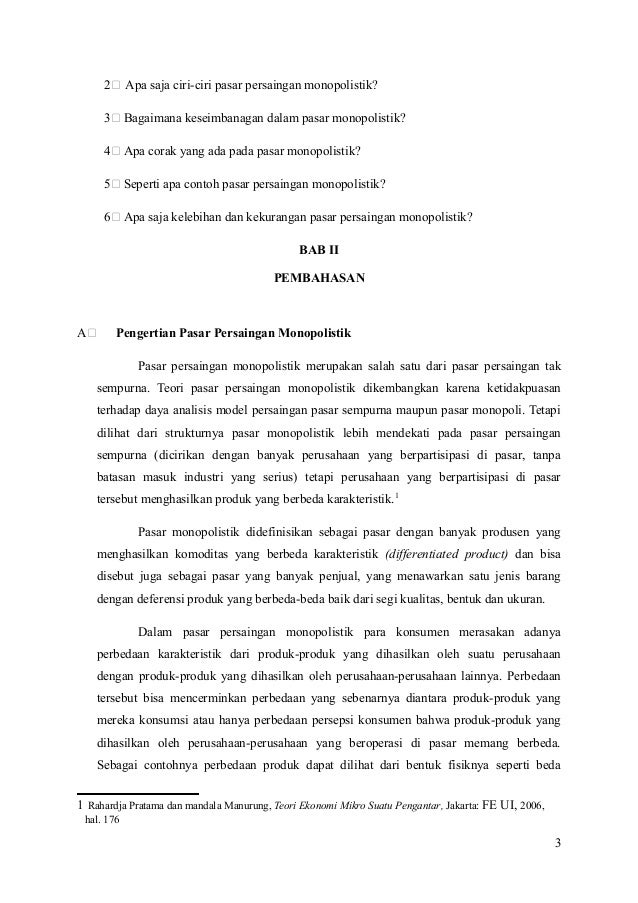 Pasar Monopolistik - Ekonomi Mikro Islam