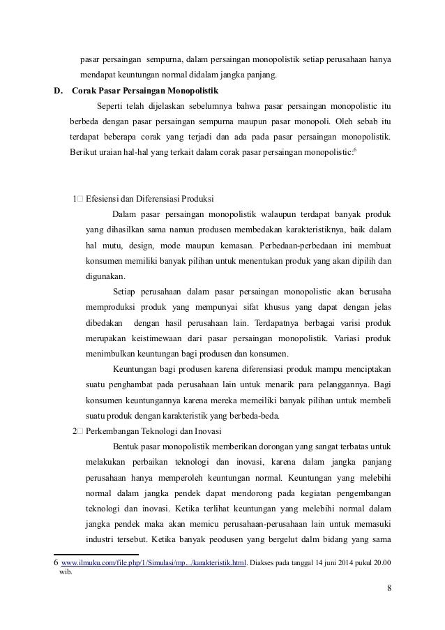 Pasar Monopolistik Ekonomi Mikro Islam