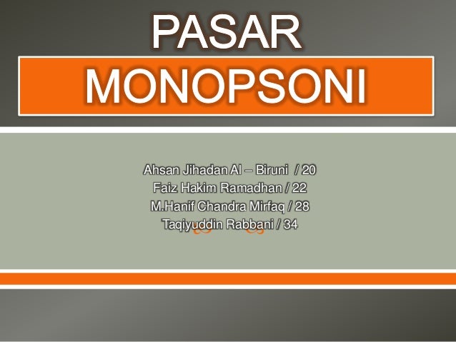 Pasar monopsoni