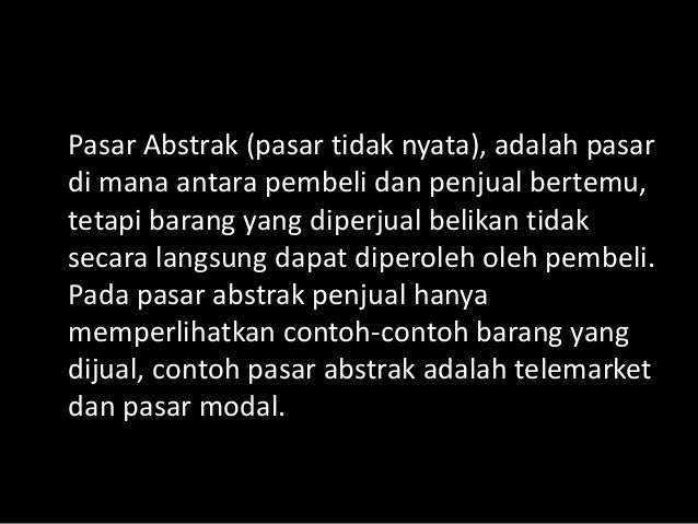 contoh pasar nyata Pasar persaingan sempurna ppt