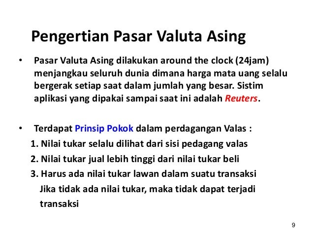 Pasar valuta asing dan nilai tukar