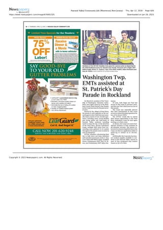 Pascack Valley Community Life (Westwood, New Jersey) · Thu, Apr 12, 2018 · Page A26
https://www.newspapers.com/image/670001325 Downloaded on Jan 29, 2023
Copyright © 2023 Newspapers.com. All Rights Reserved.
 