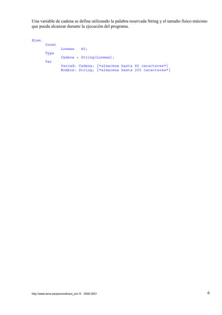 TUTORIAL DE PASCAL | PDF