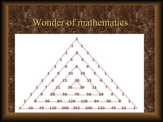 Wonder of mathematicsWonder of mathematics
 