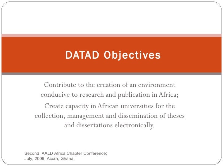Database of african theses and dissertation