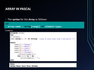 Pascal Programming Language | PPTX | Programming Languages | Computing