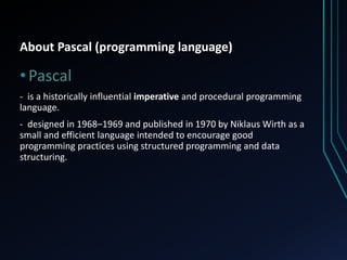 Pascal Programming Language | PPT