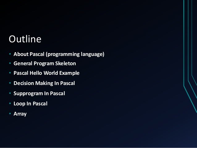 Pascal Programming Language