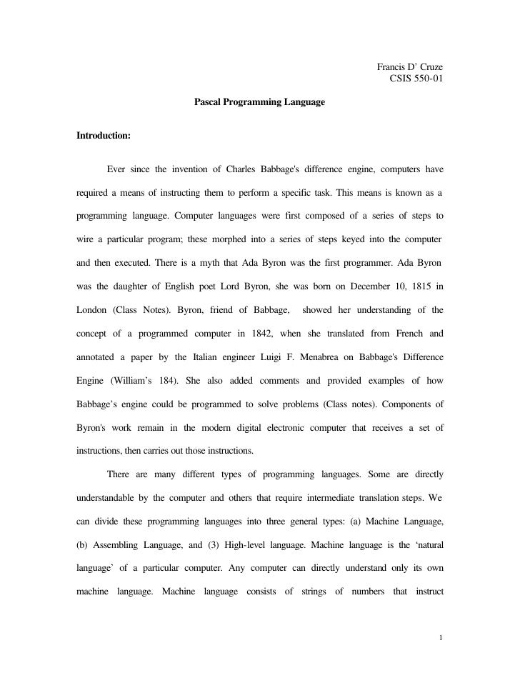 pascal programming language pascal language