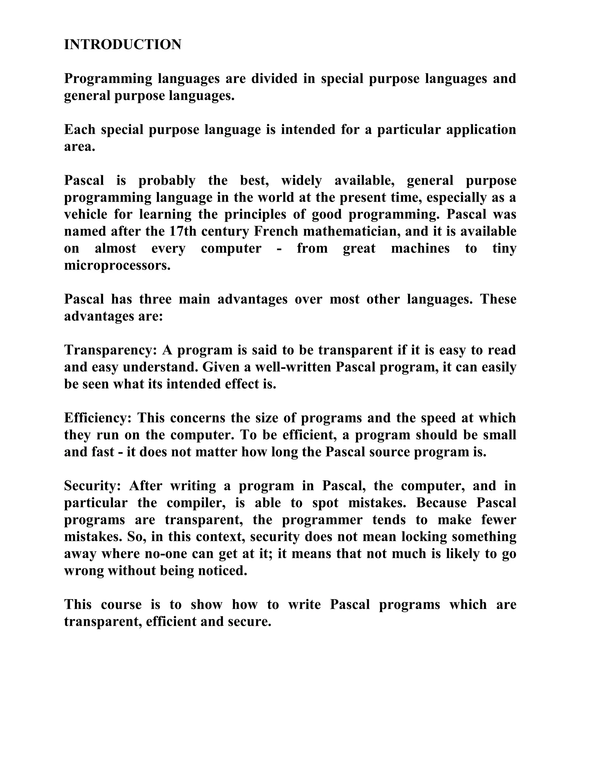 Pascal programming lecture notes | PDF