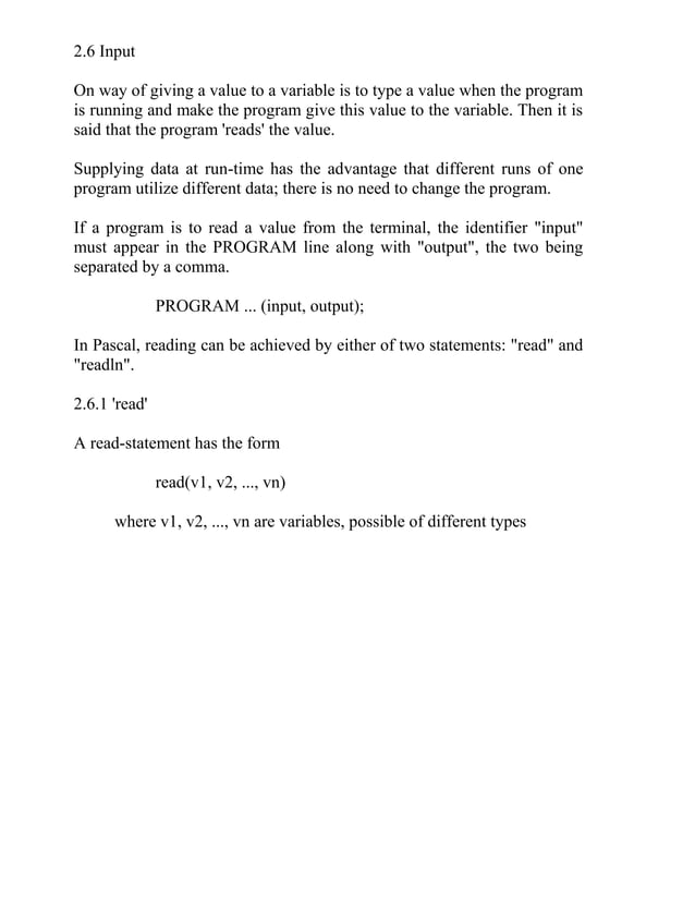 Pascal programming lecture notes | PDF