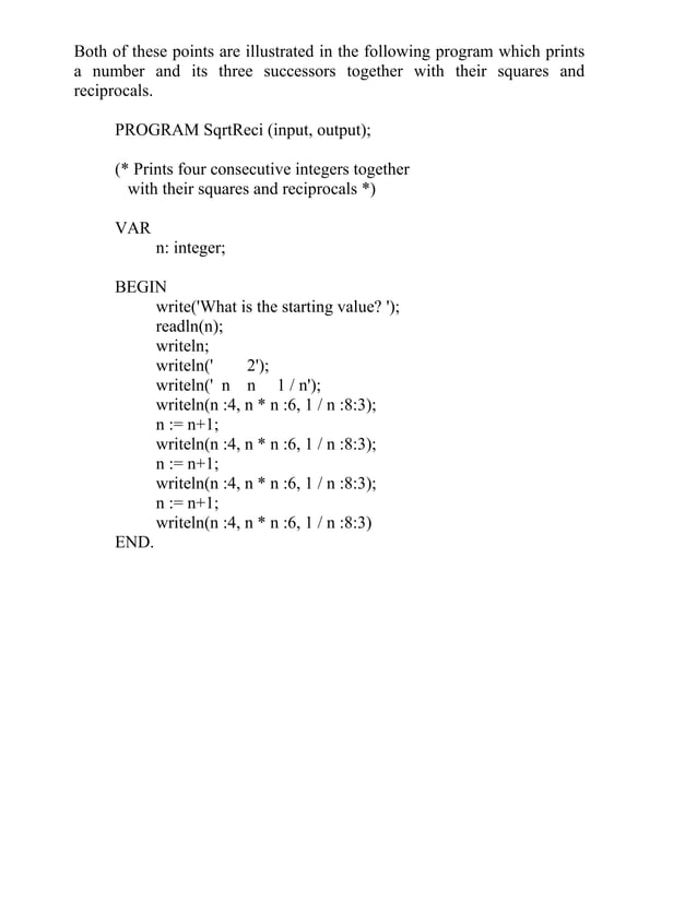Pascal programming lecture notes | PDF