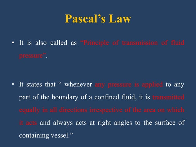 power point presentation on Pascals law and its applications for ICSE ...