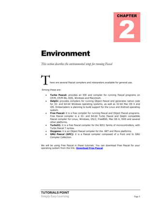 Bascal Chapter Pdf Pascal tutorial | PDF