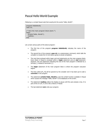 Pascal tutorial | PDF