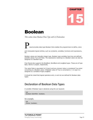 Pascal tutorial | PDF