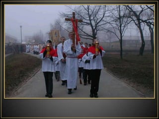 The priest incenses the paschal candle and sings Exsultet