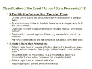 Classification of the Event / Action / State Processing* (2) 
•3. Event/Action Consumption / Execution Phase 
–Defines whi...