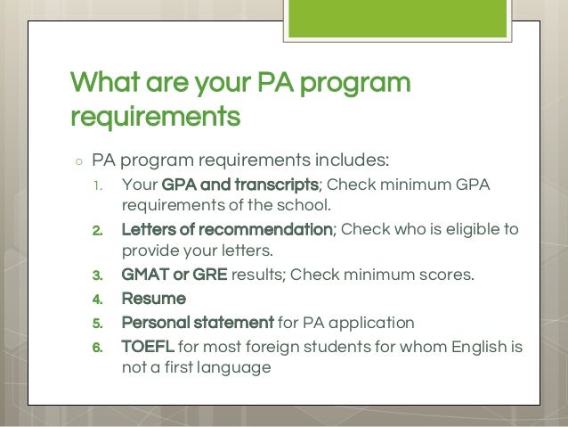 letter of recommendation for pa school
