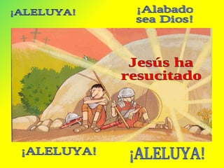 Jesús ha  resucitado ¡ALELUYA! ¡Alabado  sea Dios! ¡ALELUYA! ¡ALELUYA! 