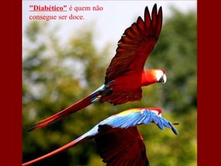 "Diabético"  é quem não consegue ser doce.  