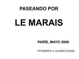 PASEANDO POR
LE MARAIS
PARÍS, MAYO 2008
FOTÓGRAFO: A. ÁLVAREZ CALERO
 